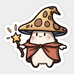 Cottagecore Aesthetic Kawaii Cute Mushroom Magician Sticker